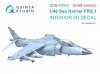 Quinta Studio QDS-48343 Sea Harrier FRS.1 3D-Printed & coloured Interior on decal paper (Kinetic) (Small version) 1/48